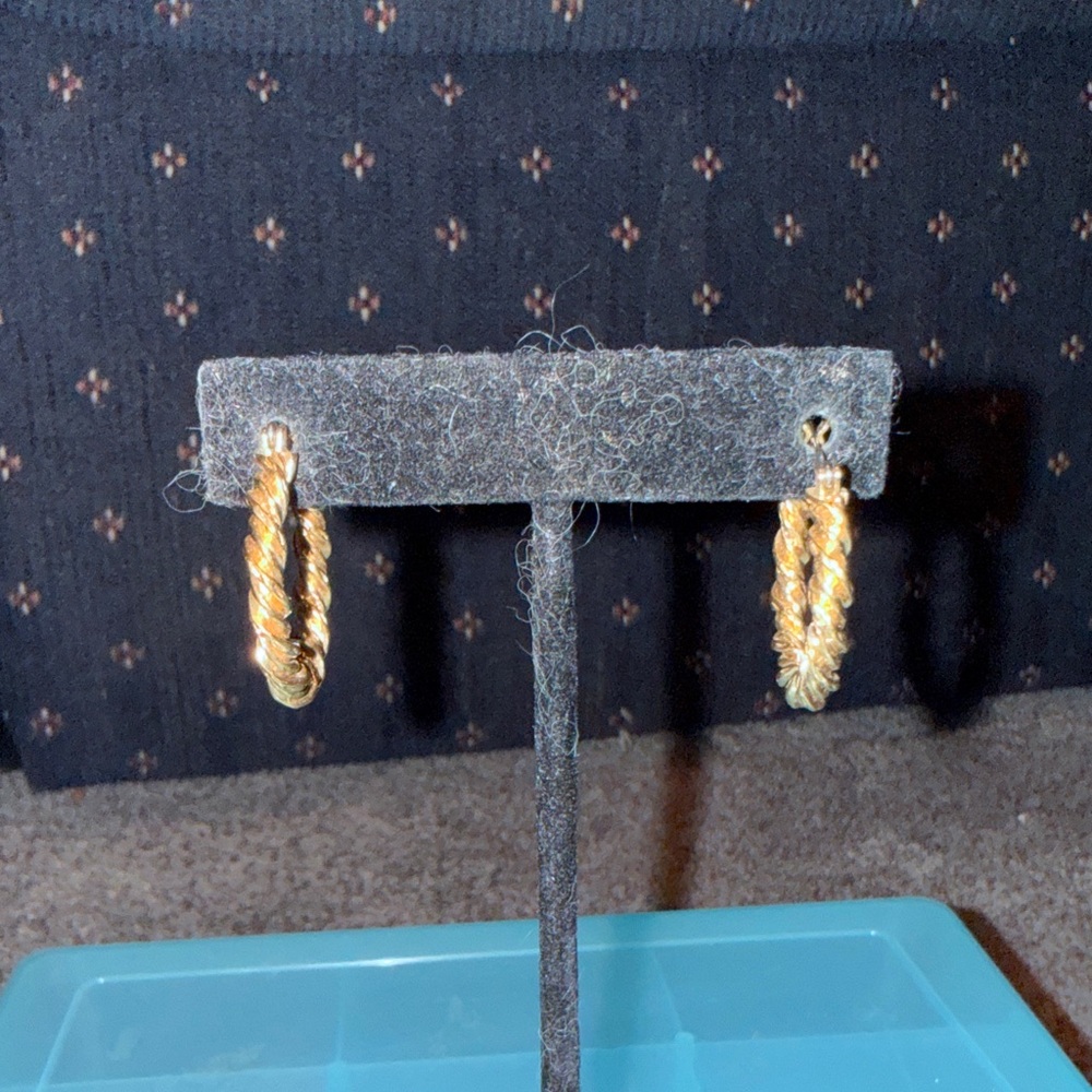 Twisted Gold Hoop Earrings